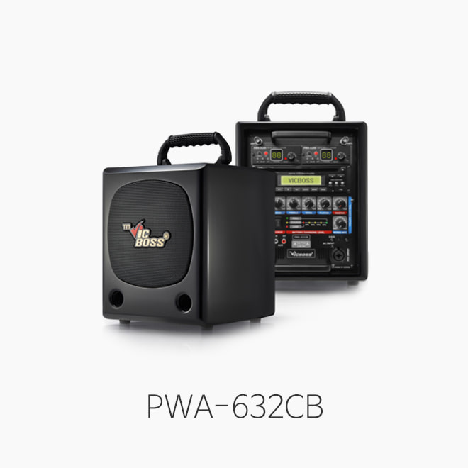 [VicBoss] PWA-632CB 충전식 무선앰프/ 200W/ 무선마이크 2개