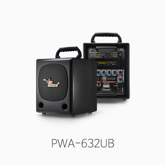 [VicBoss] PWA-632UB 충전식 무선앰프/ 200W/ 무선마이크 2개